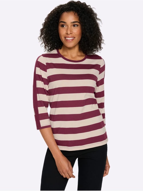 T-shirt à Manches 3/4 Pur Coton - Taille Standard - Moda Vilona - Kiabi T-shirt à Manches 3/4 Pur Coton - Taille Standard - Moda Vilona - Kiabi