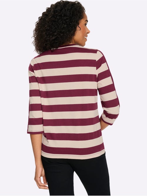 T-shirt à Manches 3/4 Pur Coton - Taille Standard - Moda Vilona - Kiabi T-shirt à Manches 3/4 Pur Coton - Taille Standard - Moda Vilona - Kiabi