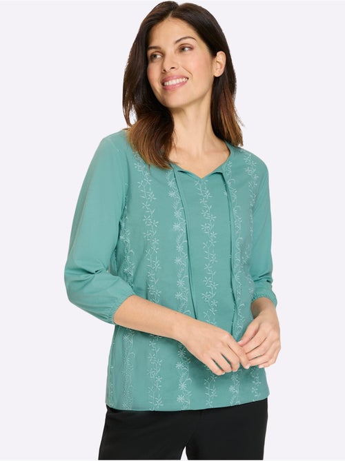 T-shirt à Manches 3/4 Pur Coton - Taille Standard - Moda Vilona - Kiabi T-shirt à Manches 3/4 Pur Coton - Taille Standard - Moda Vilona - Kiabi