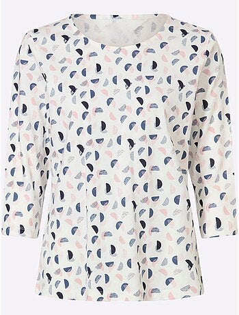 T-shirt à manches 3/4 pur coton - taille standard - witt