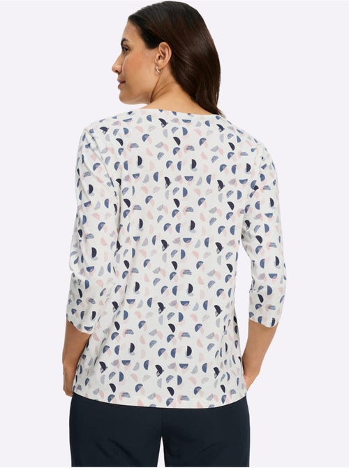 T-shirt à Manches 3/4 Pur Coton - Taille Standard - Witt - Kiabi
