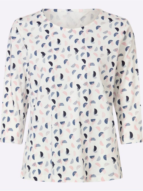 T-shirt à Manches 3/4 Pur Coton - Taille Standard - Witt - Kiabi