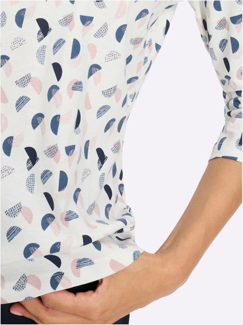 T-shirt à Manches 3/4 Pur Coton - Taille Standard - Witt - Kiabi