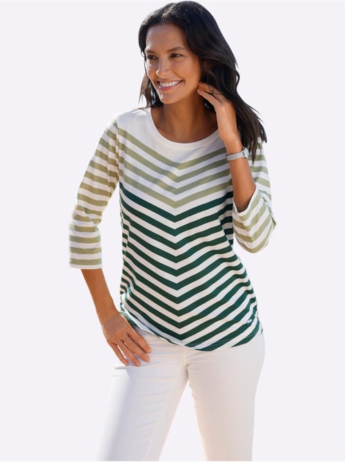 T-shirt à manches 3/4 pur coton - taille standard - witt - Kiabi T-shirt à manches 3/4 pur coton - taille standard - witt - Kiabi