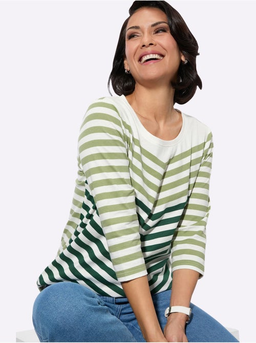 T-shirt à manches 3/4 pur coton - taille standard - witt - Kiabi T-shirt à manches 3/4 pur coton - taille standard - witt - Kiabi