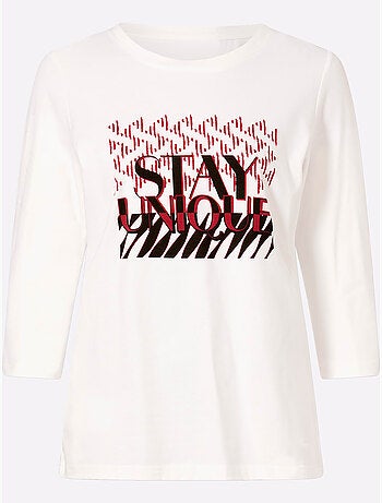 T-shirt à manches 3/4 qualité coton doux sur la peau - taille standard - helline
