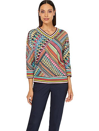 T-shirt à Manches 3/4 Qualité Douce Et Fluide - Taille Standard - helline