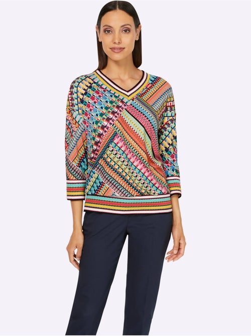 T-shirt à Manches 3/4 Qualité Douce Et Fluide - Taille Standard - helline - Kiabi