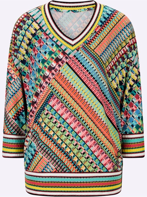 T-shirt à Manches 3/4 Qualité Douce Et Fluide - Taille Standard - helline - Kiabi