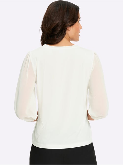 T-shirt à Manches 3/4 Qualité Extensible Souple - Taille Standard - Witt - Kiabi