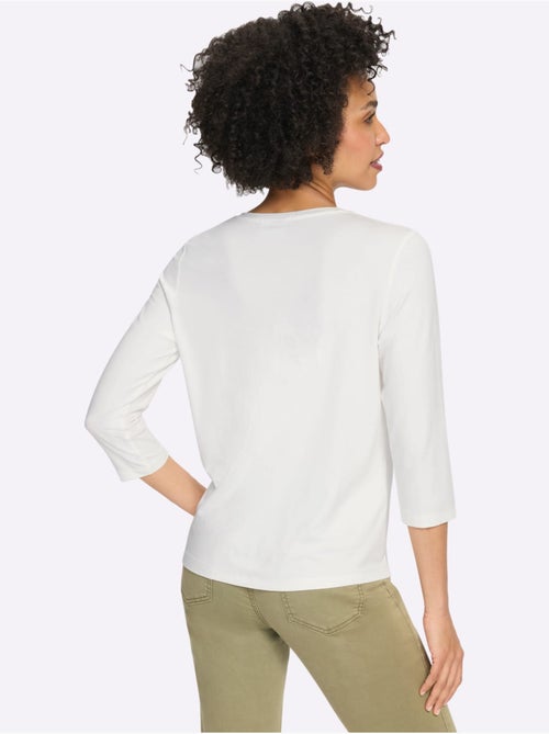 T-shirt à manches 3/4 qualité viscose douce - taille standard - helline - Kiabi