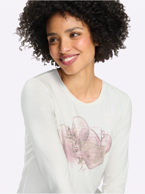 T-shirt à manches 3/4 qualité viscose douce - taille standard - helline - Kiabi