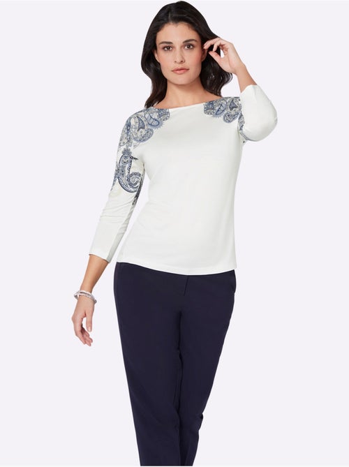 T-shirt à Manches 3/4 Viscose - Taille Standard - Helline - Kiabi