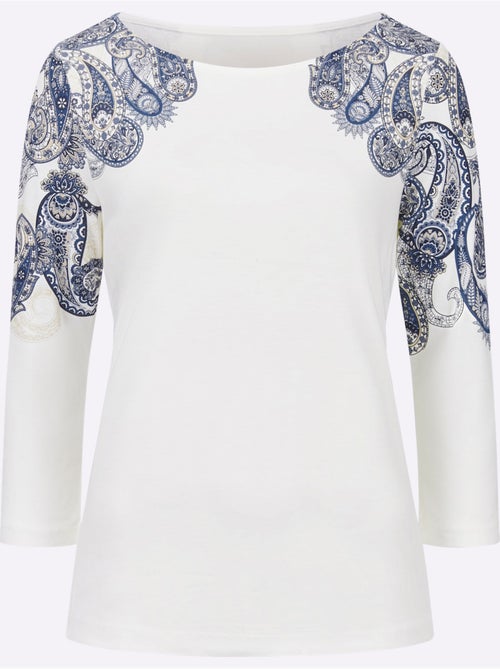 T-shirt à Manches 3/4 Viscose - Taille Standard - Helline - Kiabi