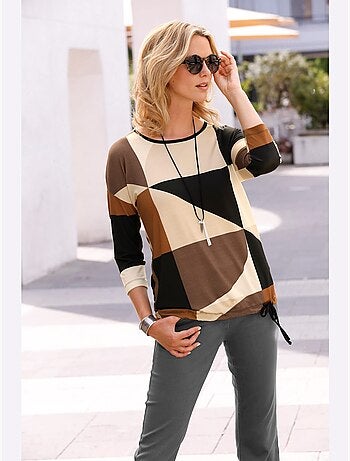 T-shirt à manches 3/4 viscose - taille standard - helline