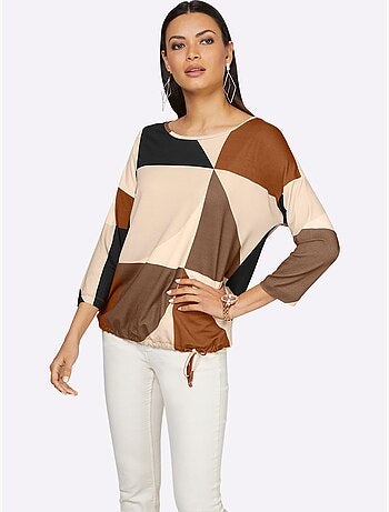 T-shirt à manches 3/4 viscose - taille standard - helline