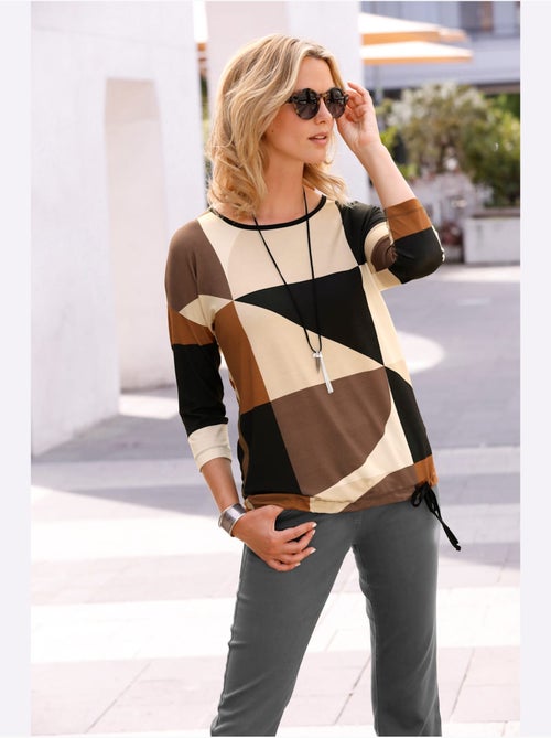 T-shirt à manches 3/4 viscose - taille standard - helline - Kiabi