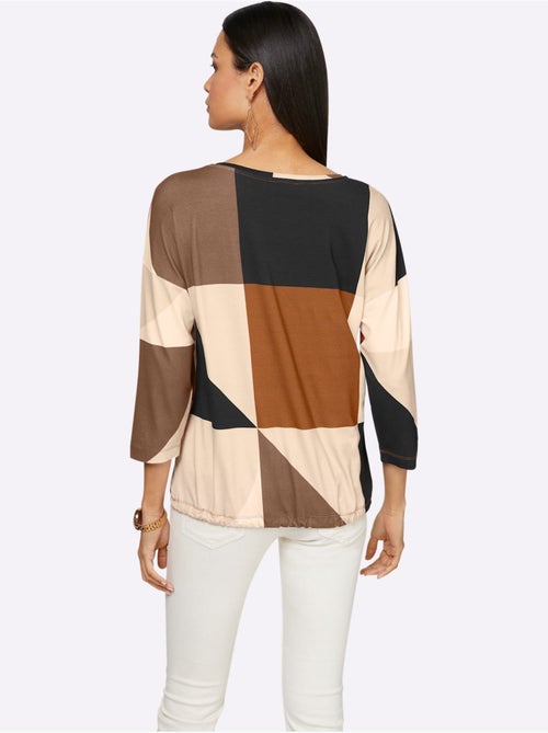 T-shirt à manches 3/4 viscose - taille standard - helline - Kiabi