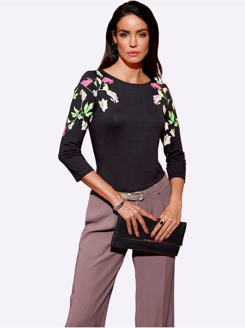 T-shirt à Manches 3/4 Viscose - Taille Standard - Helline - Kiabi