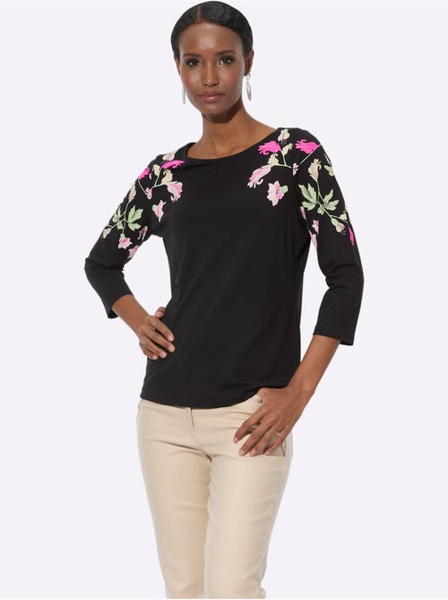 T-shirt à Manches 3/4 Viscose - Taille Standard - Helline - Kiabi