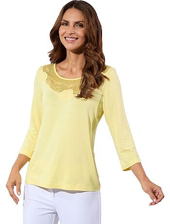 T-shirt à Manches 3/4 Viscose Douce Et Fluide - Taille Standard - Witt