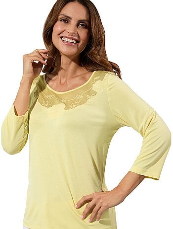T-shirt à Manches 3/4 Viscose Douce Et Fluide - Taille Standard - Witt