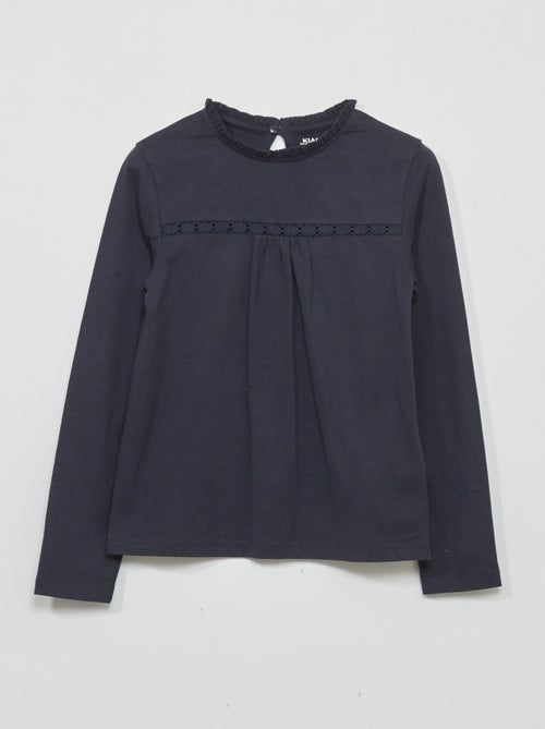 T-shirt à manches avec dentelle - Kiabi