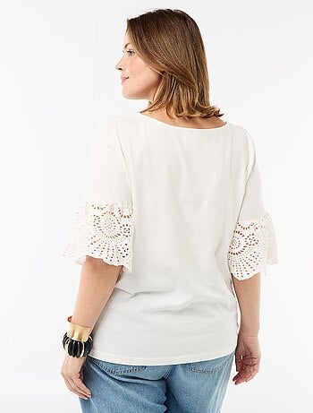 T-shirt à manches courte en macramé