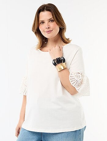T-shirt à manches courte en macramé