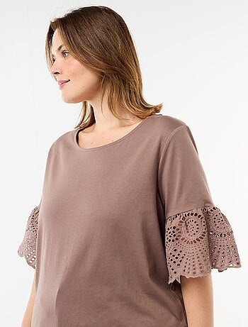 T-shirt à manches courte en macramé