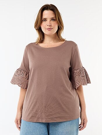 T-shirt à manches courte en macramé