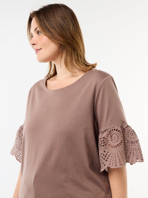 T-shirt à manches courte en macramé - Kiabi