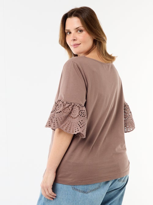 T-shirt à manches courte en macramé - Kiabi