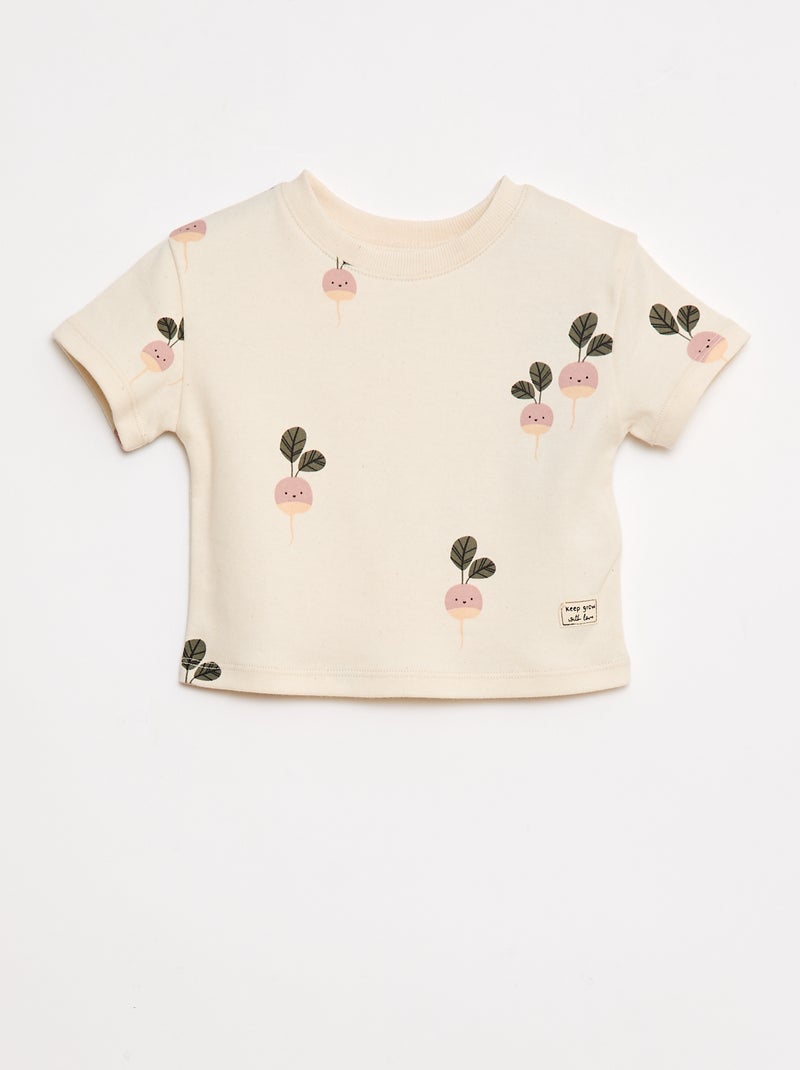 T-shirt à manches courte imprimé - cradle to cradle BLANC - Kiabi