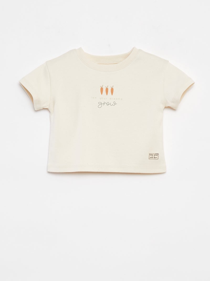 T-shirt à manches courte imprimé BLANC - Kiabi