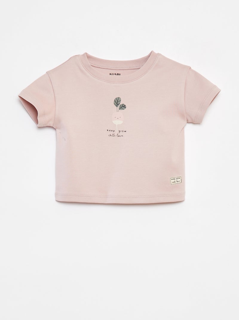 T-shirt à manches courte imprimé ROSE - Kiabi