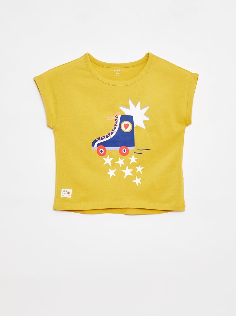T-shirt à manches courtes - Grafik Edition Jaune - Kiabi