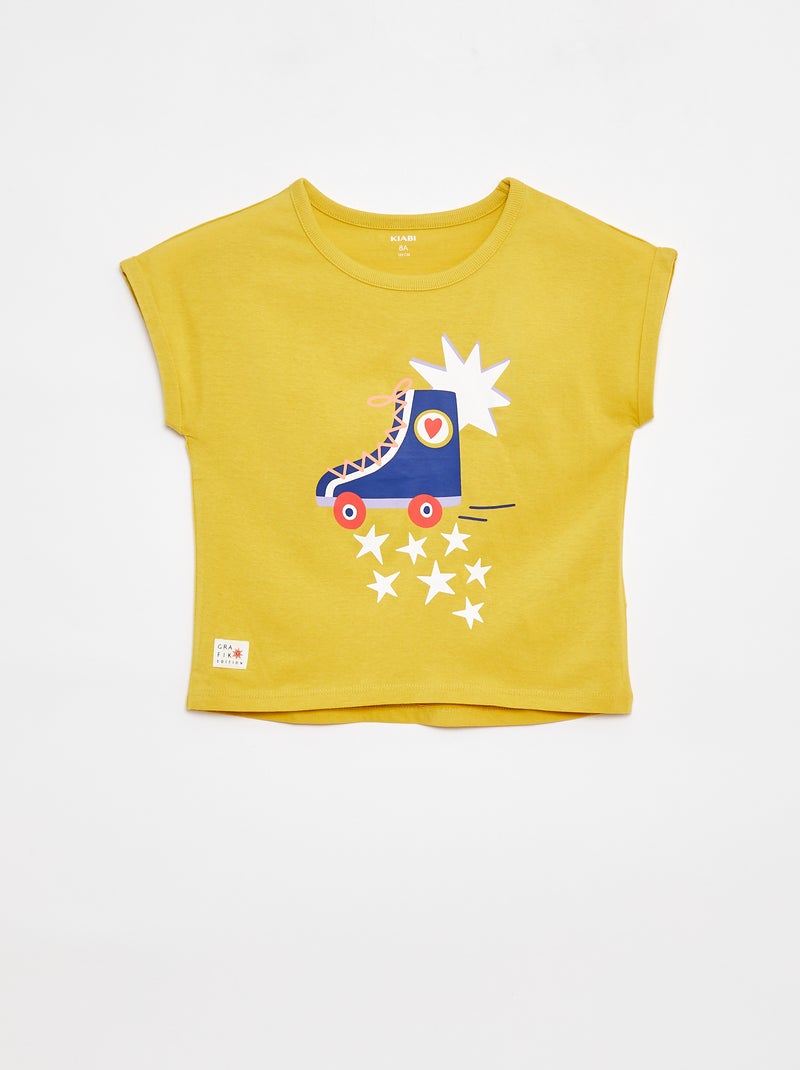 T-shirt à manches courtes - Grafik Edition Jaune - Kiabi