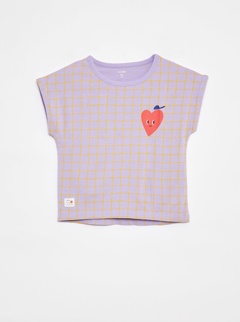 T-shirt à manches courtes - Grafik Edition Violet - Kiabi