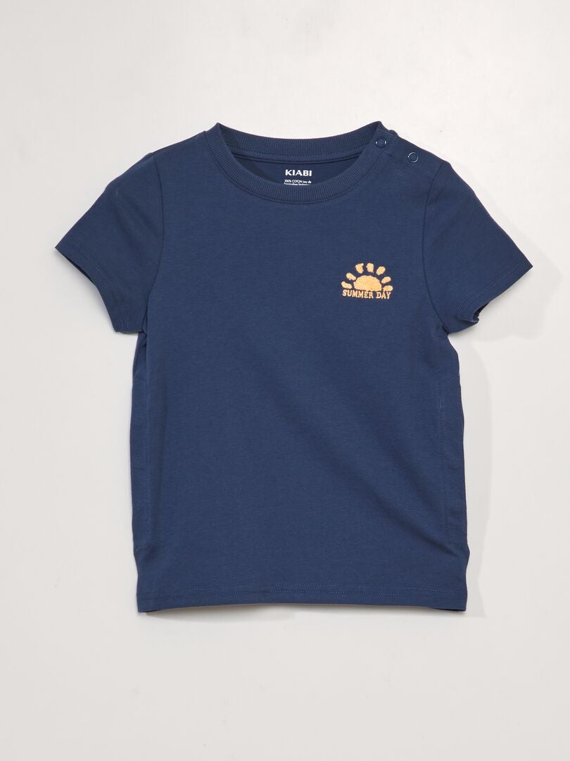 T-shirt à manches courtes - So Easy Bleu marine - Kiabi