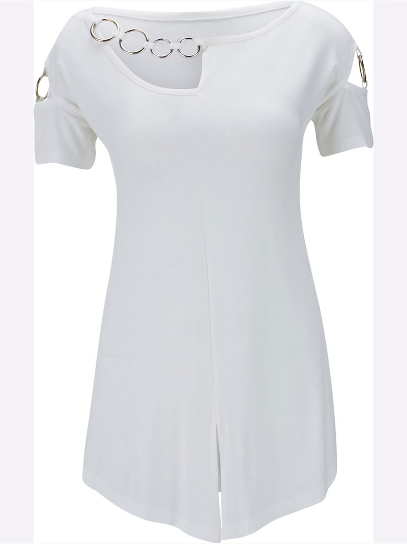 T-shirt à Manches Courtes - Taille Standard - Helline Blanc - Kiabi