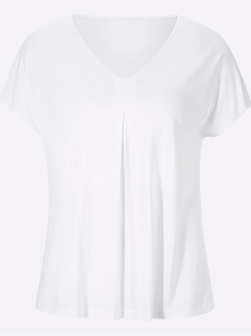 T-shirt à Manches Courtes - Taille Standard - Helline Blanc - Kiabi