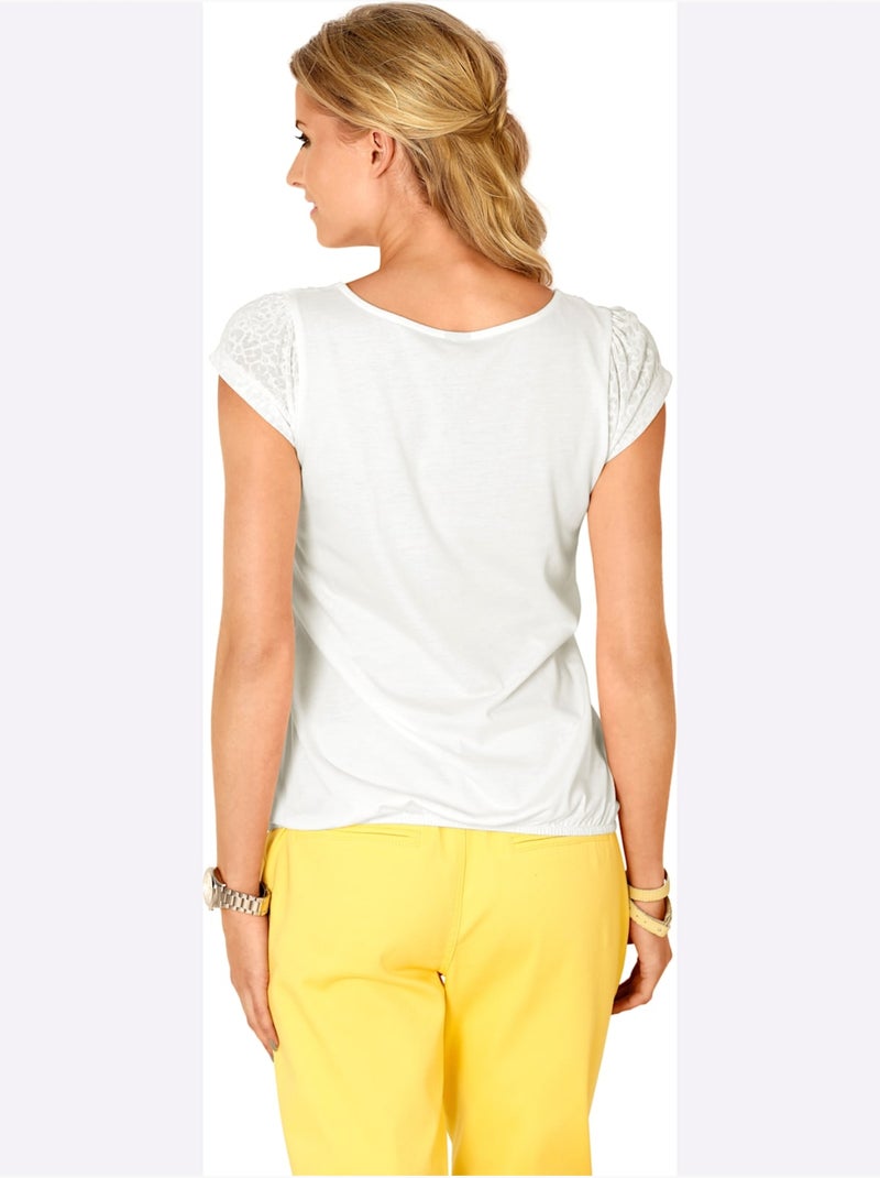 T-shirt à Manches Courtes - Taille Standard - Helline Blanc - Kiabi