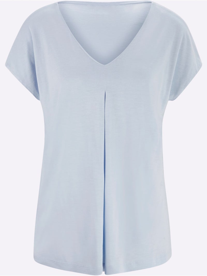 T-shirt à Manches Courtes - Taille Standard - Helline Bleu ciel - Kiabi