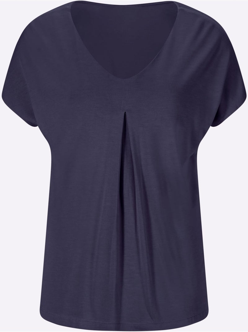 T-shirt à Manches Courtes - Taille Standard - helline Bleu nuit - Kiabi