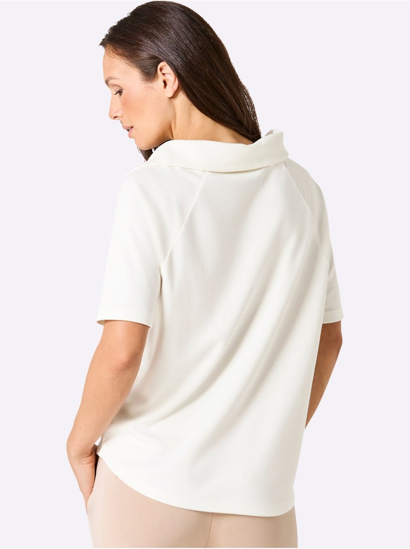 T-shirt à Manches Courtes - Taille Standard - Helline Ecru - Kiabi