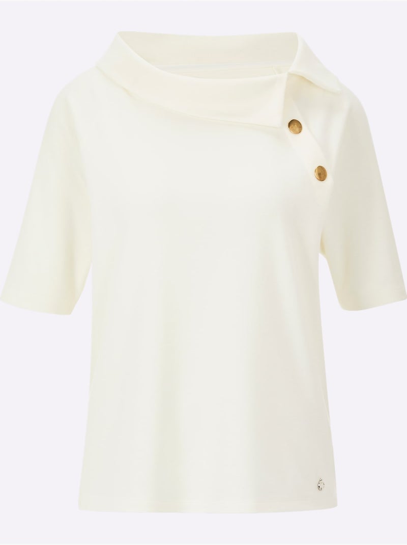 T-shirt à Manches Courtes - Taille Standard - Helline Ecru - Kiabi