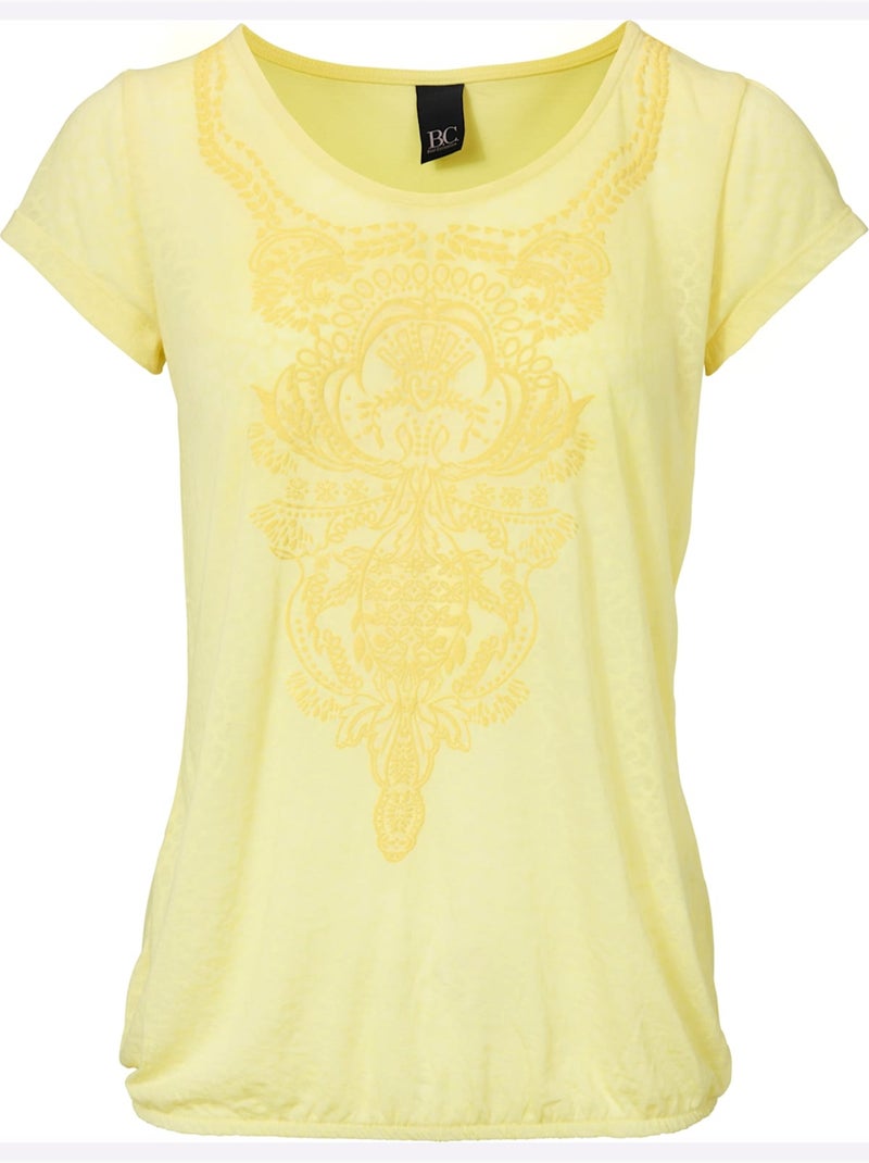 T-shirt à Manches Courtes - Taille Standard - Helline Jaune - Kiabi