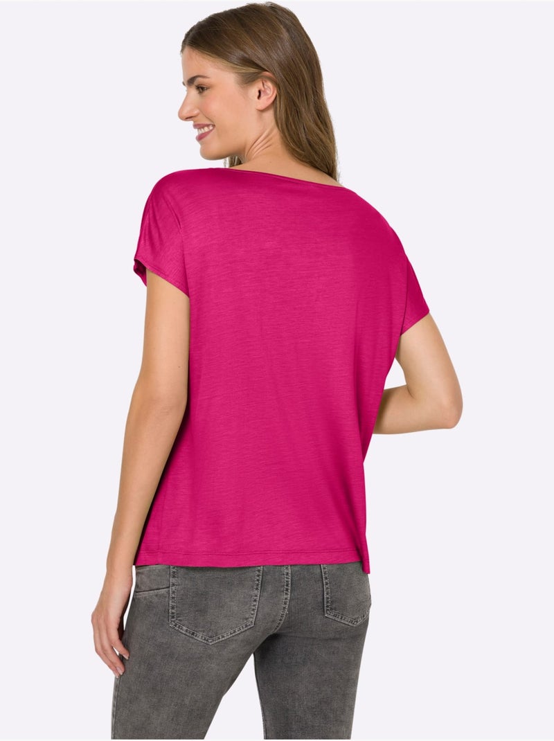 T-shirt à Manches Courtes - Taille Standard - Helline Rose fushia - Kiabi