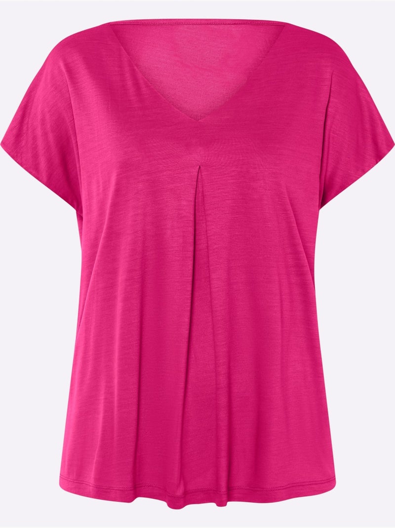T-shirt à Manches Courtes - Taille Standard - Helline Rose fushia - Kiabi
